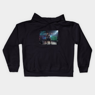 Lift Heavy Party Hard Kids Hoodie